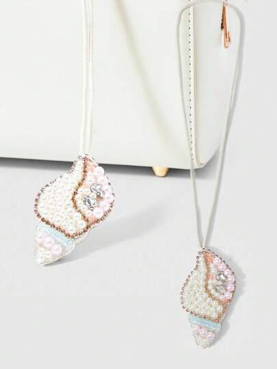 Fairycore 1pc Sea Style Handcrafted Beaded, Sequin, Pearl & Leather Charm