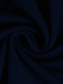 Manfinity Dauomo 男式修身珠地网眼面料赛车图案圆领短袖 T 恤 - 藏蓝色 - 查看 3