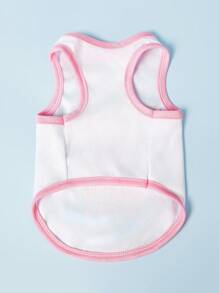 PETSIN 1pc Pet Cat Dog Universal Pink Flower Fashion Printed Pattern Casual Comfortable Dog Tank Top