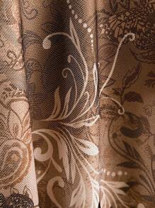 Soleia 女士蓝色花卉印花针织网眼露背连衣裙，浪漫度假风 - 彩色 - 查看 8