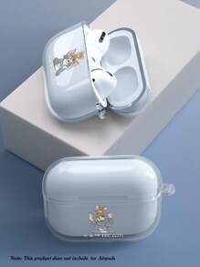 TOM & JERRY X SHEIN 时尚可爱卡通老鼠和猫印花透明耳机盒 - 無色 - 查看 3