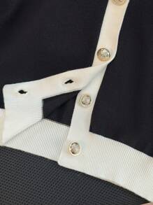 INAWLY Women's Casual Contrast Binding Short Sleeve Single-Breasted Lightweight Cardigan