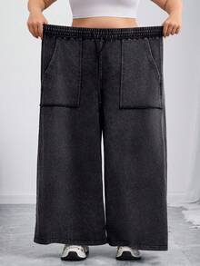 SHEIN CURVE+ 大尺碼休閒秋季衣物 冬季衣物 2026 22W - 黑色 - 查看 3