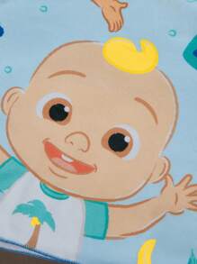 CoComelon X SHEIN 可爱卡通海洋动物鲸鱼连帽斗篷毛巾，适合幼儿，超强吸水超细纤维，速干，不起毛，保暖，适合 2-6 岁儿童，可用于沐浴、游泳、海滩 - 藍色 - 查看 9