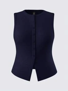 SHEIN BASICS Top tipo tank ajustada de unicolor talla grande