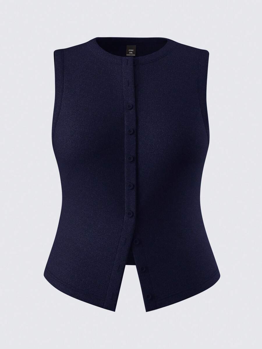 SHEIN BASICS Top tipo tank ajustada de unicolor talla grande