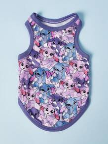 PETSIN 2件套宠物通用蓝色兔子可爱卡通印花时尚休闲舒适透气狗狗背心