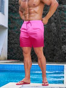 Zalmeno Quần short đi biển hai lớp họa tiết ombre có dây rút cạp chun màu hồng cho nam Quần bơi nam Bộ đồ bơi màu hồng cho nam Quần bơi màu hồng nóng bỏng - Nhiều màu - Xem 6