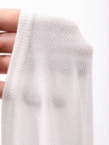 DAZY Rib-knit Crop Tank Top - White - View 9