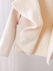 SHEIN Áo khoác giữ nhiệt đa năng thường ngày cho bé gái, thích hợp cho các chuyến đi chơi và mua sắm Áo khoác cho bé gái Áo khoác mùa đông cho bé gái Áo khoác lông cừu cho bé gái Áo khoác cho bé gái Áo khoác mùa thu cho bé gái - Màu be - Xem 10