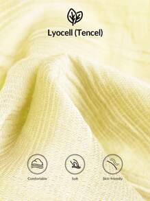 SHEIN LUNE 冬季纹理休闲大码纯色夏季长袖衬衫乡村音乐会复古教师奶油黄色上衣秋季返校工作/办公室商务休闲女士返校秋季返校节