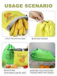 1/3 香蕉储存袋，蔬菜保鲜袋，防熟，香蕉储存保鲜袋，轻便便捷的香蕉袋，番茄和生菜袋，可水洗，耐用，厨房用品，厨房用具，最便宜的物品 - 彩色 - 查看 2