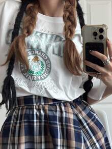 FRIFUL Women Summer Short Sleeve Graphic Print T-Shirt, Summer Casual Tops - White - View 5