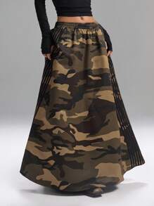 LYSMO Falda de mujer con estampado de camuflaje - Multicolor - Ver 3