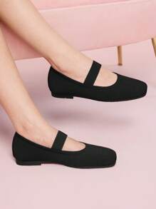 CUCCOO DOLLMOD Mocassins plats à boucle pour femmes, noir