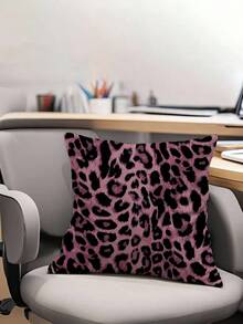 ROMWE Grunge Punk 1 件双面豹纹图案抱枕套，适用于客厅、卧室、餐厅 - 彩色 - 查看 4