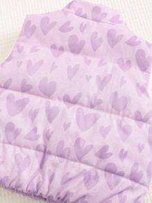 Cozy Pixies 女婴心形图案羊毛厚无袖背心，百搭舒适