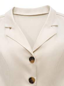 Franclia Holiday Apricot Color With Suit Collar And Belt, Elegant Outdoor Western Jumpsuit Shorts, New Modern Light Commuting Simple Jumpsuit