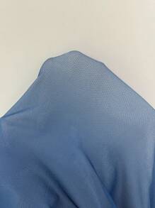 Islaluna Elegante y de moda vestido con corte en el bajo y degradado de azul a blanco sin mangas para mujeres, para verano