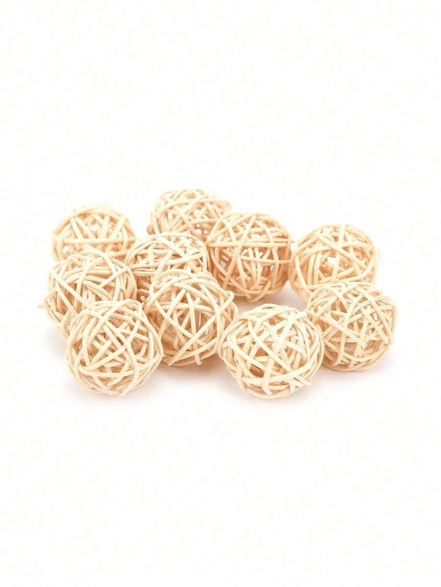 5/10/15/50pcs Wicker Balls Toys For Parrots, 3cm Diameter Parrot Foot Toys To Chew And Bite, Woven Wicker Parrot Toys