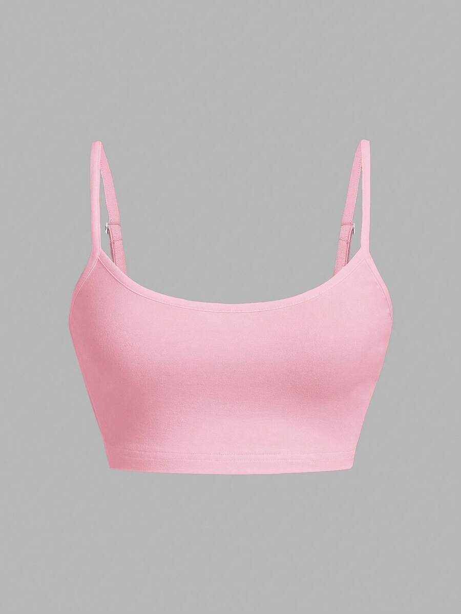 SHEIN EZwear 粉色女士休闲性感吊带背心，适合夏季