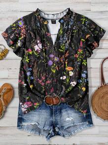 Linhara 大码休闲度假印花夏季衬衫 - 彩色 - 查看 1