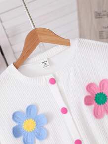 Sparklyn 2pcs Set Teenage Girls Dopamine-Inspired Floral Print Cardigan Sweater And Solid Pleated Skirt, Vibrant Spring Outfit Fall Winter