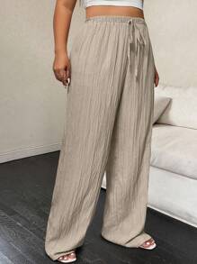 SHEIN Tall CURVE 大码女式休闲高腰长裤