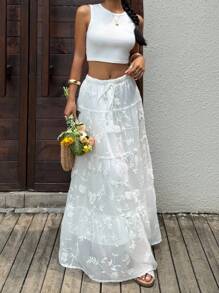 SHEIN EZwear 2件套女士白色度假装 - 白色 - 查看 4