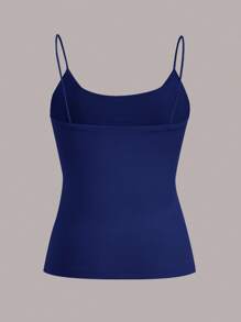 SHEIN EZwear 4pcs Casual Solid Color Black, Navy, Sky Blue, White Basic Camisole Tops, Suitable For Spring/Summer - Multicolor - View 11