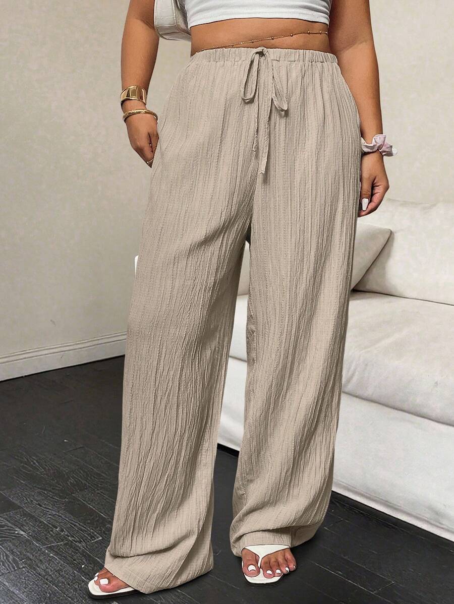 SHEIN Tall CURVE 大码女式休闲高腰长裤