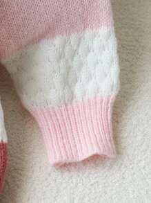 SHEIN Áo len cardigan dài cổ chữ V kẻ sọc cho bé gái, mềm mại và ấm áp cho mùa tựu trường, Thu/Đông - Nhiều màu - Xem 6