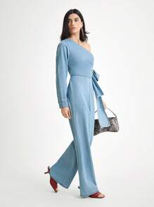 Daynim 女士休闲不对称牛仔连体裤