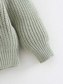 Cozy Pixies Baby Casual Pullover Crew Neck Long Sleeve Sweater Baby Boy Light Green Sweater Baby Boy Knitted Sweater Toddler Boy Sweater Baby Crew Neck Sweater Baby Boy Jumper Baby Boy Crew Neck Sweater Baby Boy Sage Green Sweater,In Fall/Winter - Green - View 3