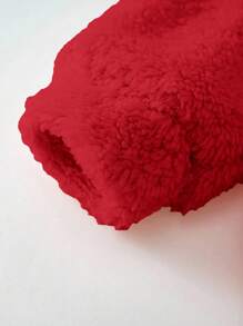 Cozy Pixies 女婴卡通熊耳朵连帽羊毛套头衫 - 紅色 - 查看 6