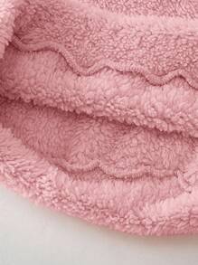 Cozy Pixies 女婴卡通熊耳朵连帽羊毛套头衫 - 藕粉色 - 查看 5