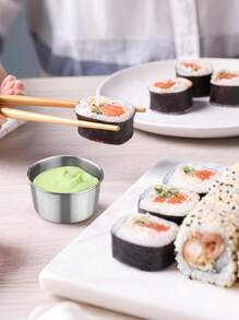 1/12 件不锈钢酱料蘸酱碗，45 毫升迷你调味杯，可重复使用的调味盘，适合家庭和餐厅使用，圣诞礼物