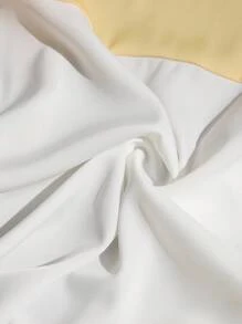 SHEIN LUNE Women's Elegant Fashion Commuter Casual Comfortable Charming Retro Holiday Contrast Color Gold Button Long Sleeve Loose Solid Color Blouse Fall Cloth For Women - Yellow - View 6