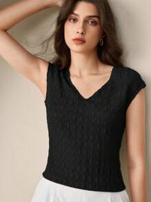 BizChic 2025 秋季新款优雅都市浪漫朴素乡村音乐演唱会复古机场旅行婚礼宾客生日万圣节商务休闲办公室约会派对郊游返校女士 V 领纹理 T 恤外套上衣秋季