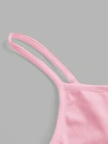 SHEIN EZwear 粉色女士休闲性感吊带背心，适合夏季 - 粉色 - 查看 4