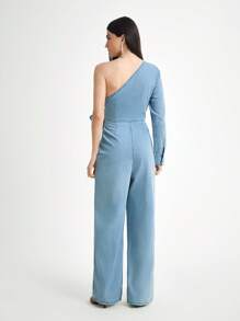 Daynim 女士休闲不对称牛仔连体裤