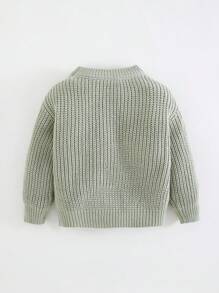 Cozy Pixies Baby Casual Pullover Crew Neck Long Sleeve Sweater Baby Boy Light Green Sweater Baby Boy Knitted Sweater Toddler Boy Sweater Baby Crew Neck Sweater Baby Boy Jumper Baby Boy Crew Neck Sweater Baby Boy Sage Green Sweater,In Fall/Winter - Green - View 2
