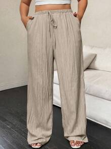 SHEIN Tall CURVE 大码女式休闲高腰长裤