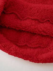 Cozy Pixies 女婴卡通熊耳朵连帽羊毛套头衫 - 紅色 - 查看 5