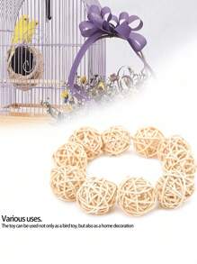 5/10/15/50pcs Wicker Balls Toys For Parrots, 3cm Diameter Parrot Foot Toys To Chew And Bite, Woven Wicker Parrot Toys