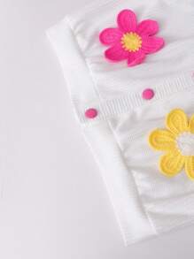 Sparklyn 2pcs Set Teenage Girls Dopamine-Inspired Floral Print Cardigan Sweater And Solid Pleated Skirt, Vibrant Spring Outfit Fall Winter