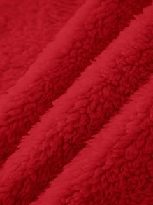 Cozy Pixies 女婴卡通熊耳朵连帽羊毛套头衫 - 紅色 - 查看 9