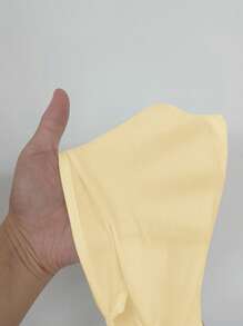 SHEIN EZwear Áo ba lỗ nữ màu vàng kem gợi cảm thường ngày, phù hợp cho mùa hè - Màu vàng - Xem 5