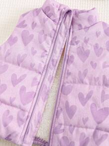 Cozy Pixies 女婴心形图案羊毛厚无袖背心，百搭舒适