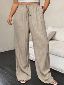 SHEIN Tall CURVE 大码女式休闲高腰长裤